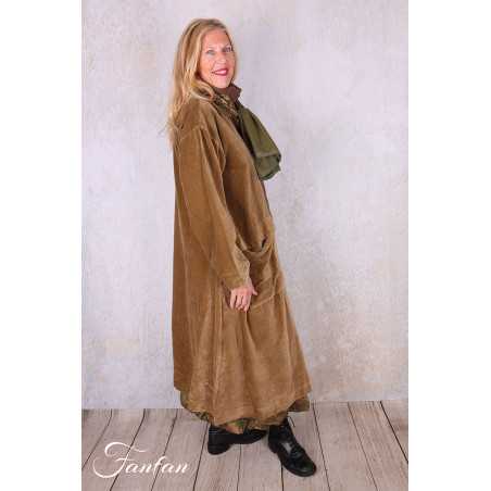 Les Ours Manteau Lowen Velours Ras Cognac