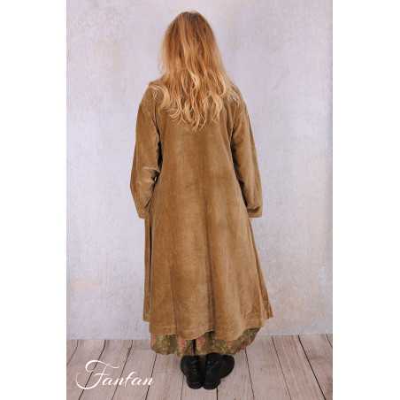 Les Ours Manteau Lowen Velours Ras Cognac