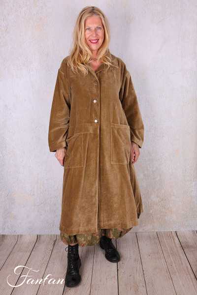 Les Ours Manteau Lowen Velours Ras Cognac
