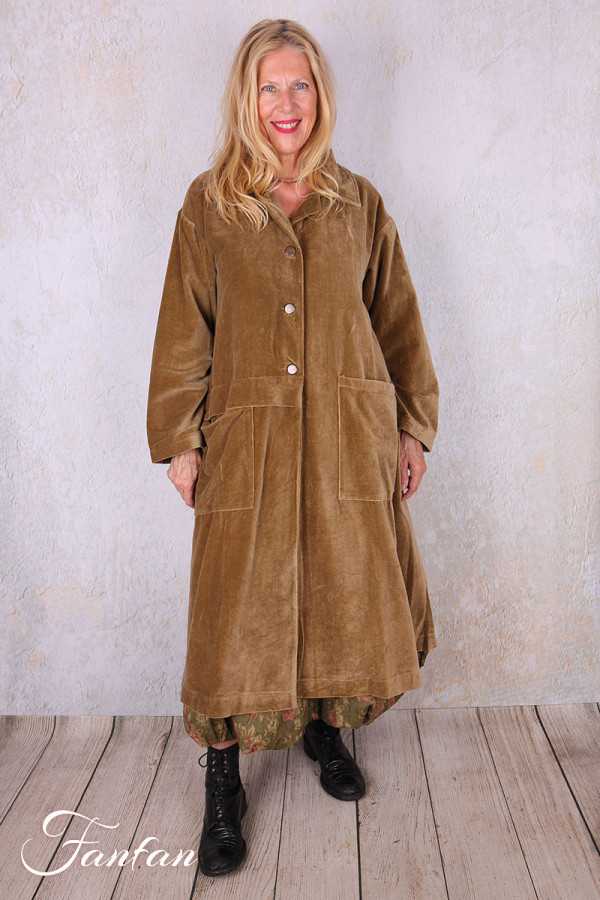 Les Ours Manteau Lowen Velours Ras Cognac