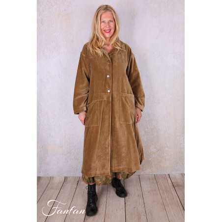 Les Ours Manteau Lowen Velours Ras Cognac