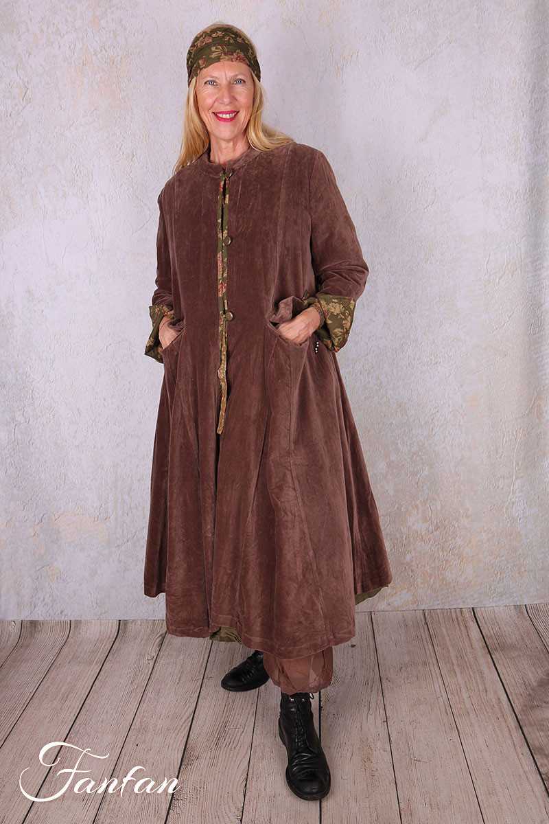 Les Ours Manteau Ayden Velours Ras Bois de Rose