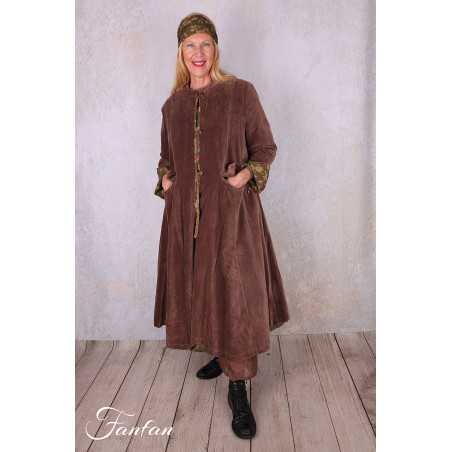 Les Ours Manteau Ayden Velours Ras Bois de Rose