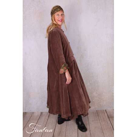 Les Ours Manteau Ayden Velours Ras Bois de Rose