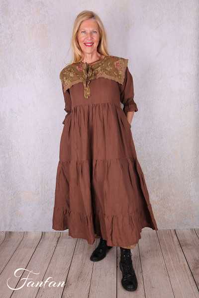 Les Ours Robe Florentine lin Bois de Rose