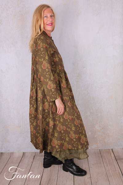 Les Ours Manteau Tiago Popeline Havane Fleurs