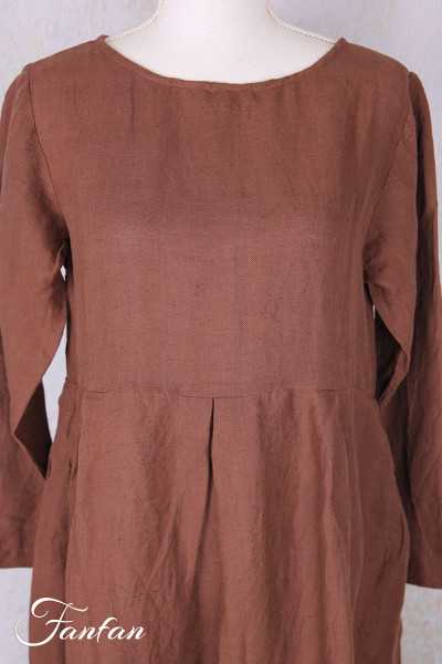 Les Ours Robe lin Evan Bois de Rose