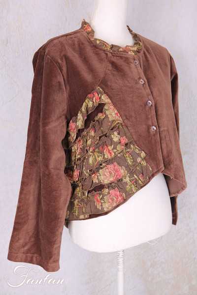Les Ours Veste Liane Velours Ras Bois de Rose
