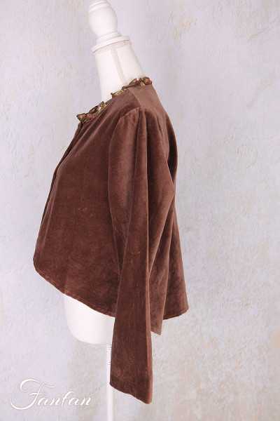 Les Ours Veste Liane Velours Ras Bois de Rose