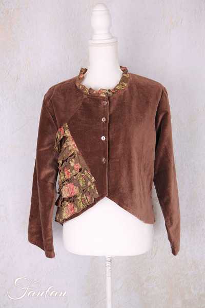 Les Ours Veste Liane Velours Ras Bois de Rose