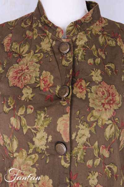 Les Ours Manteau Tiago Popeline Havane Fleurs