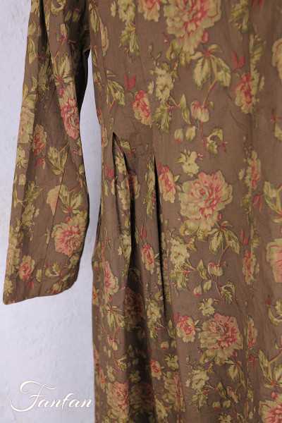 Les Ours Manteau Tiago Popeline Havane Fleurs