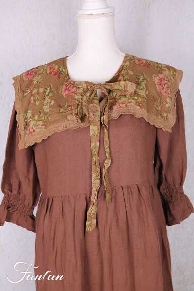 Les Ours Robe Florentine lin Bois de Rose