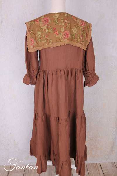 Les Ours Robe Florentine lin Bois de Rose