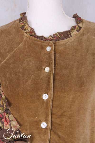 Les Ours Veste Liane Velours Ras Cognac