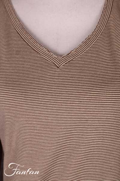 Les Ours T-shirt Noé Rayé Cognac en Coton
