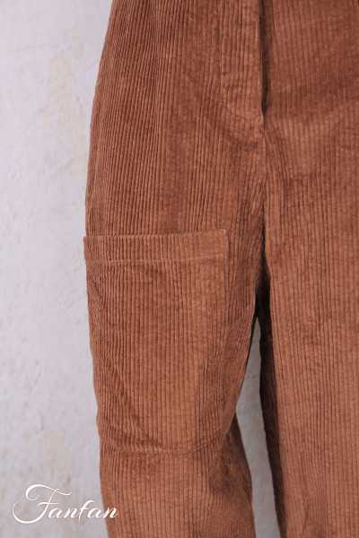 Les Ours Pantalon Gaston Gros Velours Bois de rose en Coto