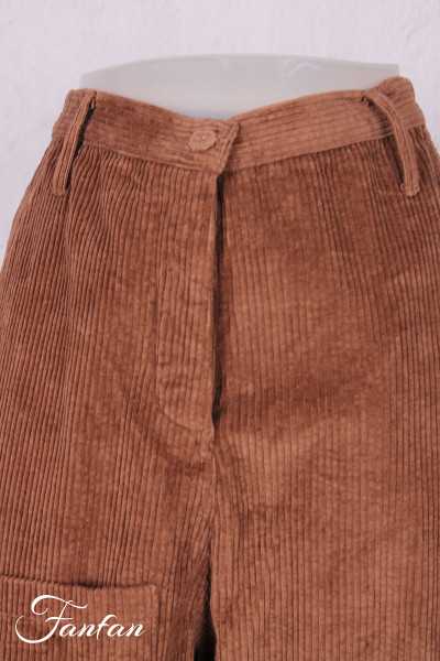 Les Ours Pantalon Gaston Gros Velours Bois de rose en Coto