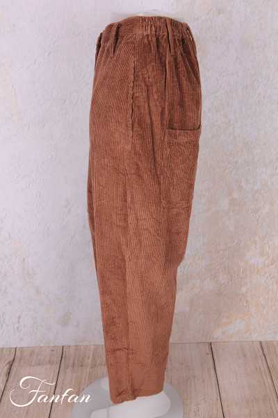Les Ours Pantalon Gaston Gros Velours Bois de rose en Coto