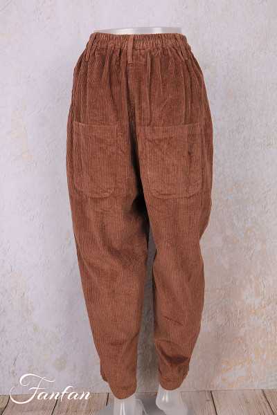 Les Ours Pantalon Gaston Gros Velours Bois de rose en Coto