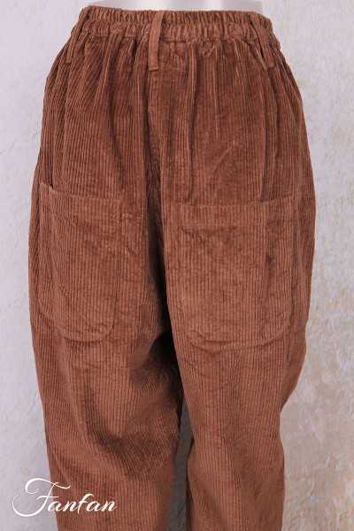Les Ours Pantalon Gaston Gros Velours Bois de rose en Coto