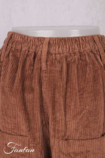 Les Ours Pantalon Gaston Gros Velours Bois de rose en Coto