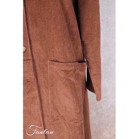 Les Ours Manteau Lowen Velours Côtelé Bois de Rose