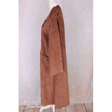 Les Ours Manteau Lowen Velours Côtelé Bois de Rose