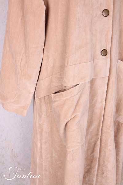 Les Ours Manteau Lowen Velours Ras Rose