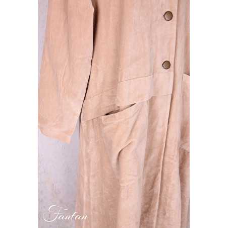 Les Ours Manteau Lowen Velours Ras Rose
