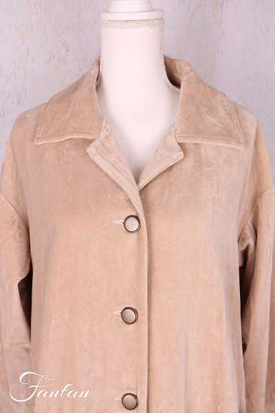 Les Ours Manteau Lowen Velours Ras Rose