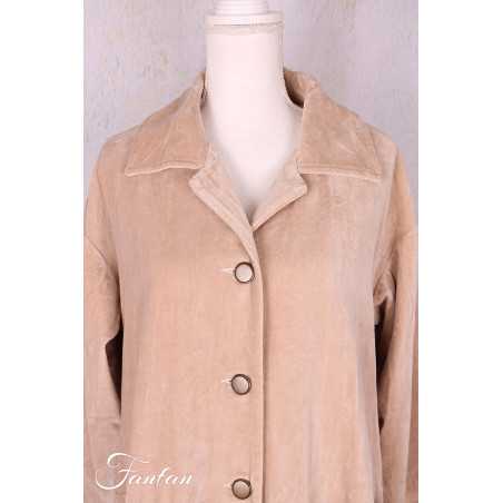 Les Ours Manteau Lowen Velours Ras Rose