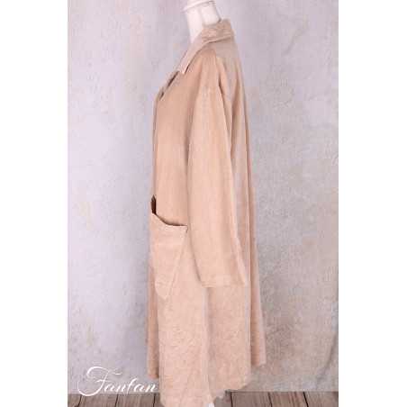 Les Ours Manteau Lowen Velours Ras Rose
