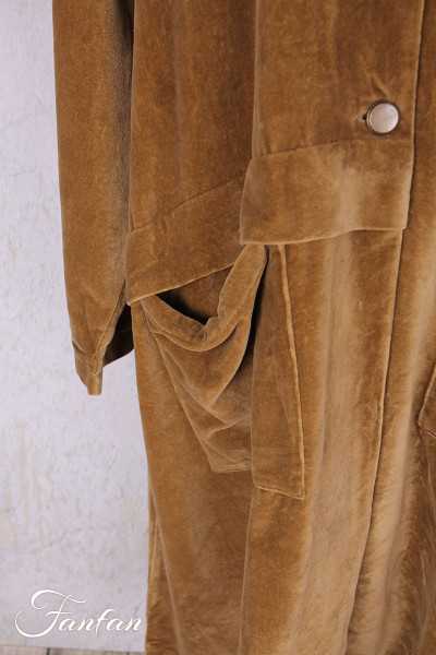 Les Ours Manteau Lowen Velours Ras Cognac