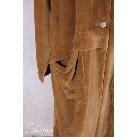 Les Ours Manteau Lowen Velours Ras Cognac