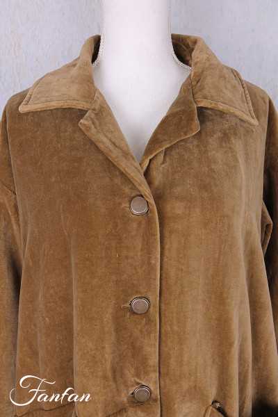 Les Ours Manteau Lowen Velours Ras Cognac