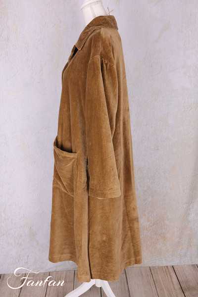 Les Ours Manteau Lowen Velours Ras Cognac