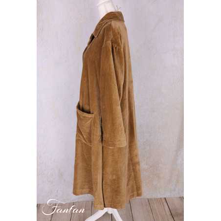 Les Ours Manteau Lowen Velours Ras Cognac