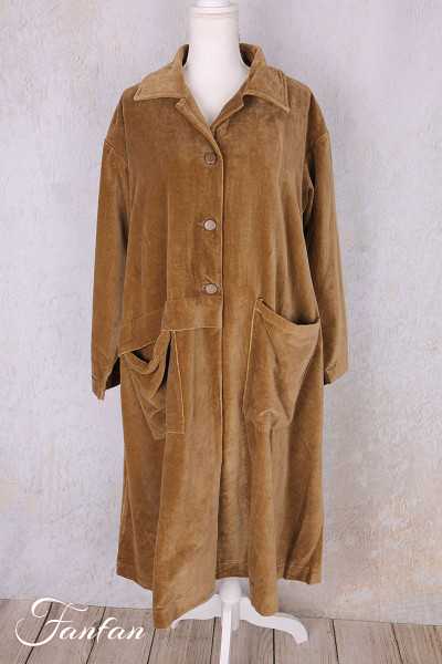 Les Ours Manteau Lowen Velours Ras Cognac