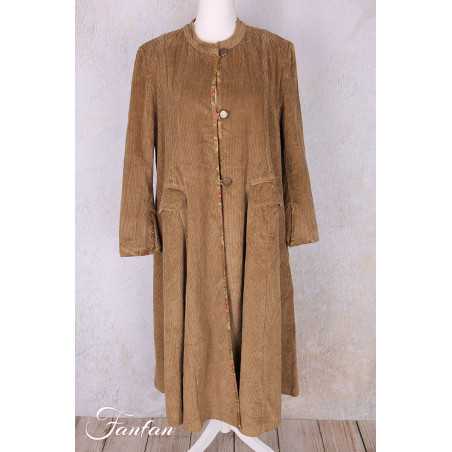 Les Ours Manteau Ayden Gros Velours Cognac