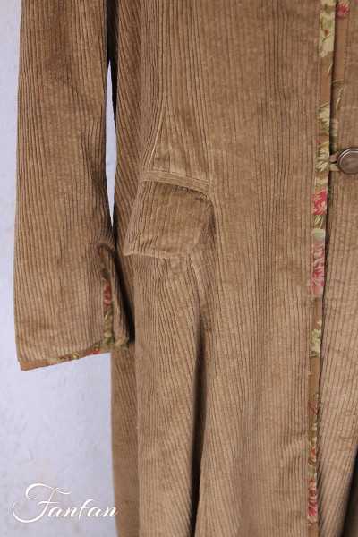 Les Ours Manteau Ayden Gros Velours Cognac