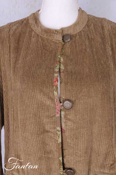 Les Ours Manteau Ayden Gros Velours Cognac