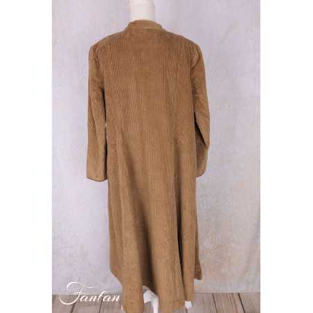 Les Ours Manteau Ayden Gros Velours Cognac