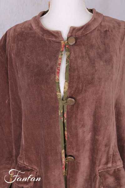 Les Ours Manteau Ayden Velours Ras Bois de Rose
