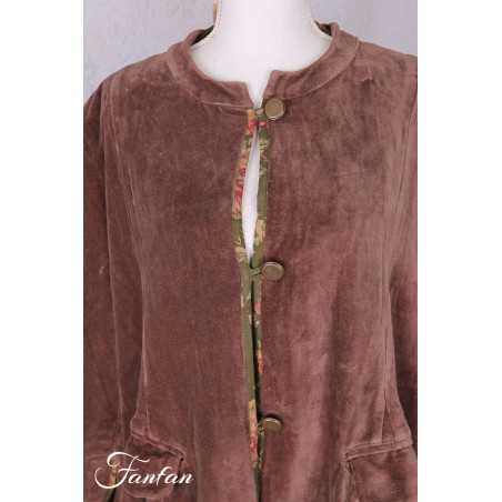 Les Ours Manteau Ayden Velours Ras Bois de Rose