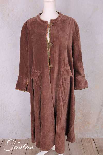 Les Ours Manteau Ayden Velours Ras Bois de Rose