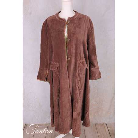 Les Ours Manteau Ayden Velours Ras Bois de Rose