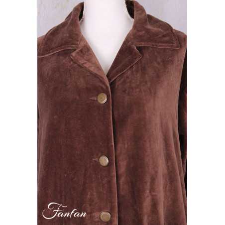 Les Ours Manteau Lowen Velours Ras Bois de Rose