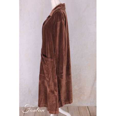 Les Ours Manteau Lowen Velours Ras Bois de Rose