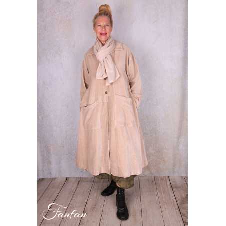 Les Ours Manteau Lowen Velours Ras Rose